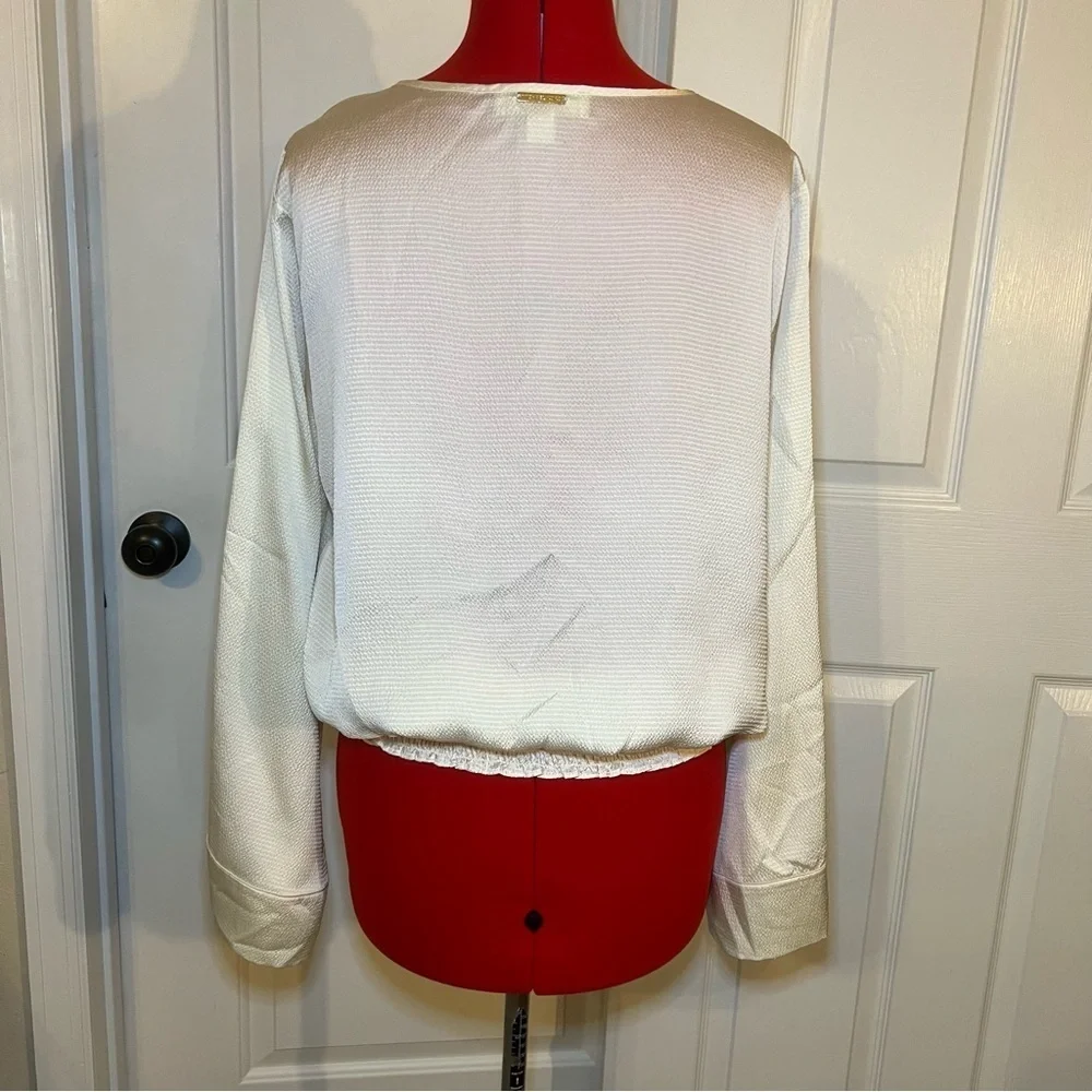 Michael Kors Women’s Smocked Kimono Sleeve Top Long Sleeve Size XL